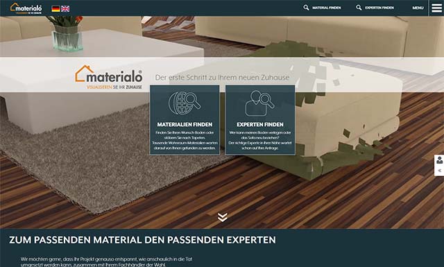 Responsive CMS Webseite materialo