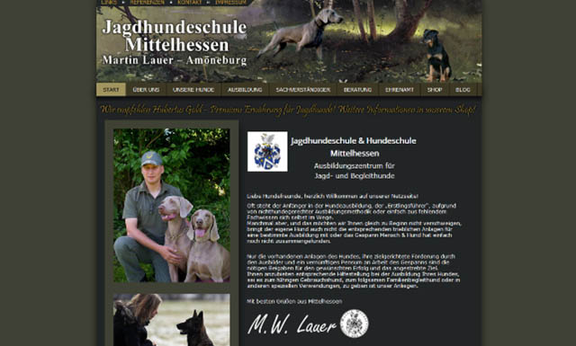Responsive CMS Webseite für eine Hundeschule