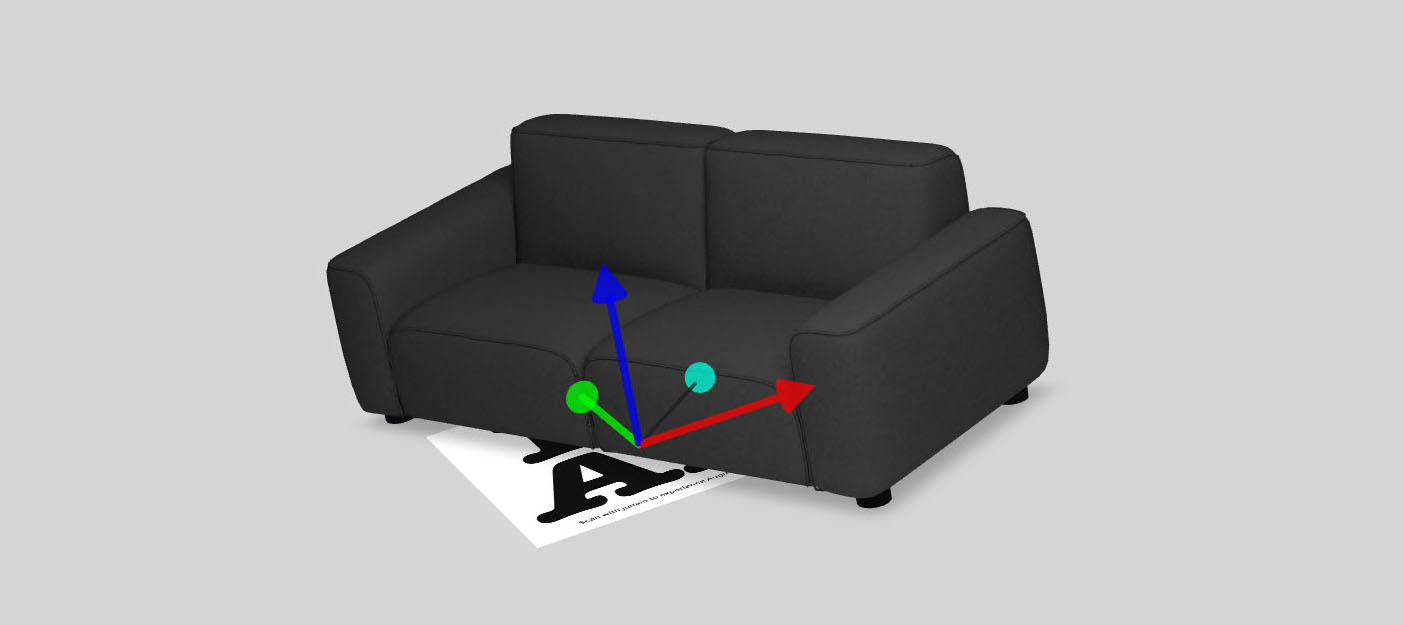 3d model sofa on ar marker