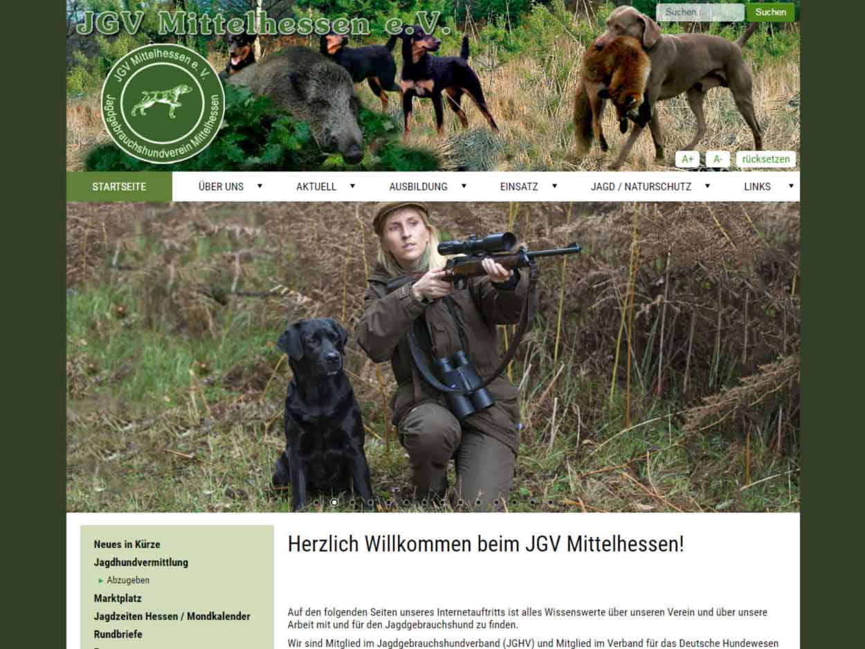 Responsive CMS Webseite JGV Mittelhessen e.V.